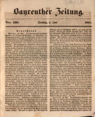 Bayreuther Zeitung Dienstag 1. Juni 1847