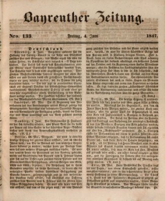 Bayreuther Zeitung Freitag 4. Juni 1847