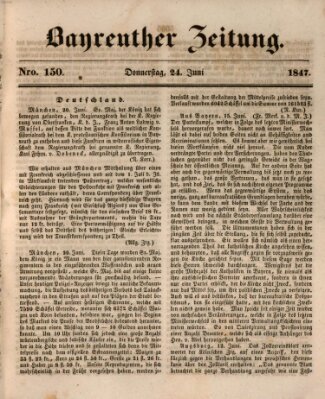 Bayreuther Zeitung Donnerstag 24. Juni 1847