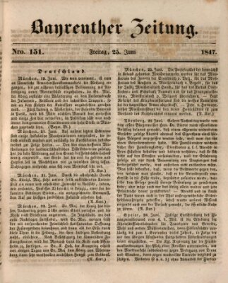 Bayreuther Zeitung Freitag 25. Juni 1847