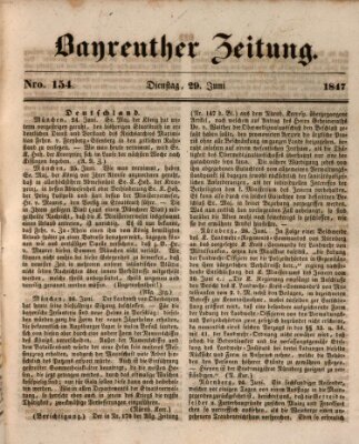 Bayreuther Zeitung Dienstag 29. Juni 1847