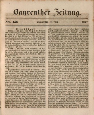 Bayreuther Zeitung Donnerstag 1. Juli 1847