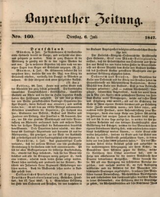 Bayreuther Zeitung Dienstag 6. Juli 1847