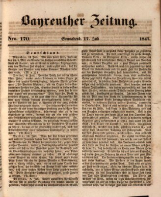 Bayreuther Zeitung Samstag 17. Juli 1847