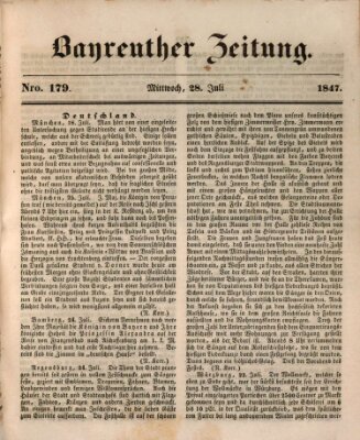Bayreuther Zeitung Mittwoch 28. Juli 1847