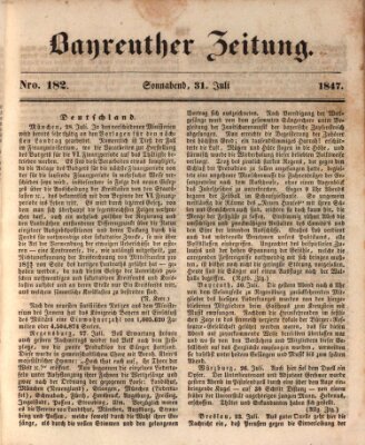 Bayreuther Zeitung Samstag 31. Juli 1847