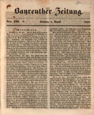 Bayreuther Zeitung Sonntag 1. August 1847