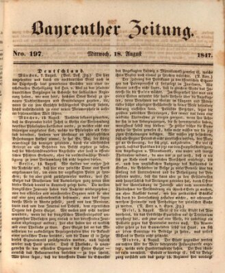 Bayreuther Zeitung Mittwoch 18. August 1847