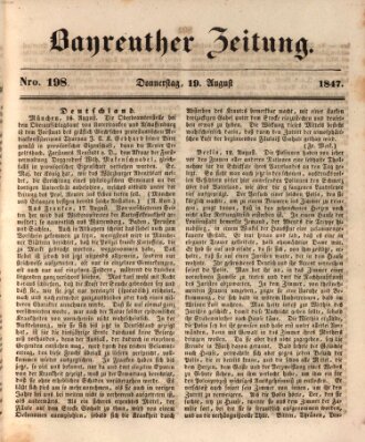 Bayreuther Zeitung Donnerstag 19. August 1847