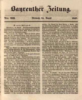 Bayreuther Zeitung Mittwoch 25. August 1847