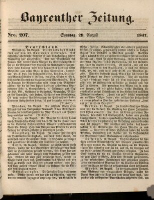 Bayreuther Zeitung Sonntag 29. August 1847