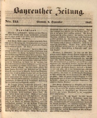 Bayreuther Zeitung Mittwoch 8. September 1847