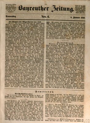 Bayreuther Zeitung Donnerstag 6. Januar 1848