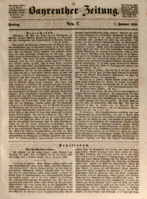Bayreuther Zeitung Freitag 7. Januar 1848
