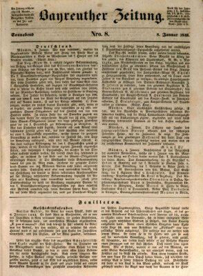 Bayreuther Zeitung Samstag 8. Januar 1848