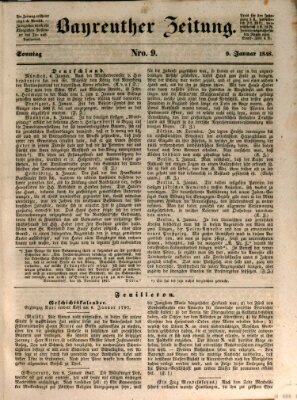 Bayreuther Zeitung Sonntag 9. Januar 1848