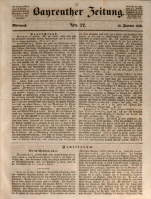 Bayreuther Zeitung Mittwoch 12. Januar 1848