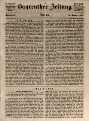 Bayreuther Zeitung Samstag 15. Januar 1848