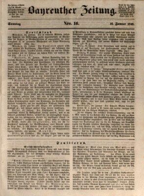 Bayreuther Zeitung Sonntag 16. Januar 1848