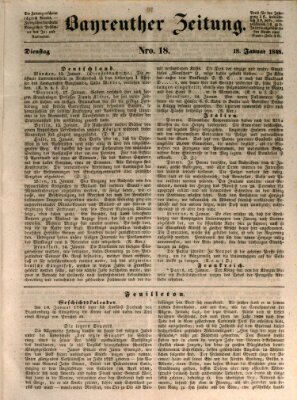 Bayreuther Zeitung Dienstag 18. Januar 1848