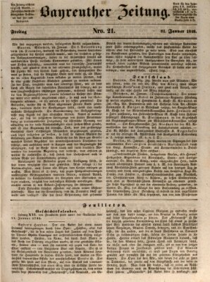 Bayreuther Zeitung Freitag 21. Januar 1848