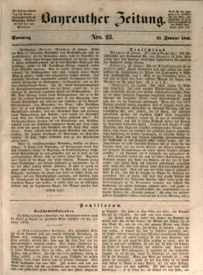 Bayreuther Zeitung Sonntag 23. Januar 1848