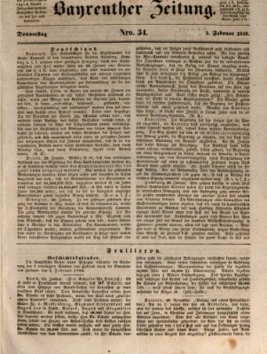 Bayreuther Zeitung Donnerstag 3. Februar 1848