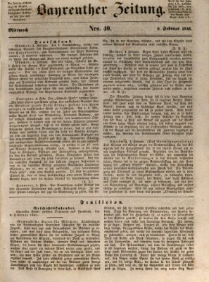 Bayreuther Zeitung Mittwoch 9. Februar 1848