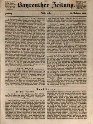 Bayreuther Zeitung Freitag 11. Februar 1848