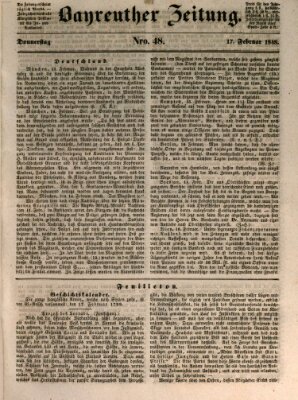 Bayreuther Zeitung Donnerstag 17. Februar 1848