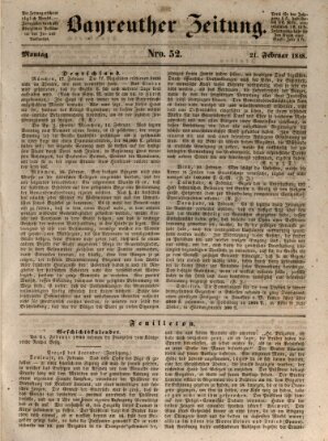 Bayreuther Zeitung Montag 21. Februar 1848