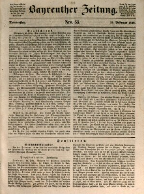 Bayreuther Zeitung Donnerstag 24. Februar 1848