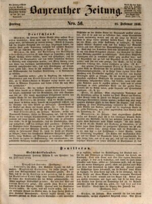 Bayreuther Zeitung Freitag 25. Februar 1848