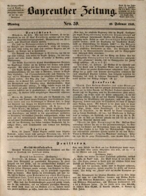 Bayreuther Zeitung Montag 28. Februar 1848