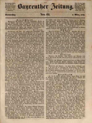 Bayreuther Zeitung Donnerstag 2. März 1848