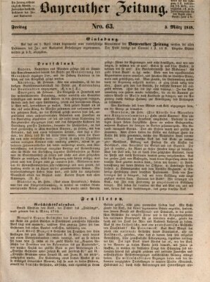 Bayreuther Zeitung Freitag 3. März 1848