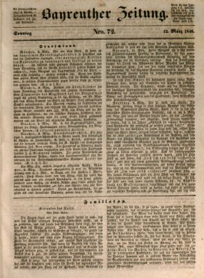 Bayreuther Zeitung Sonntag 12. März 1848