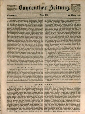 Bayreuther Zeitung Samstag 18. März 1848