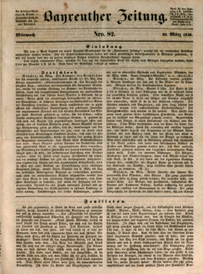 Bayreuther Zeitung Mittwoch 22. März 1848