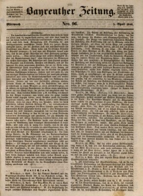 Bayreuther Zeitung Mittwoch 5. April 1848