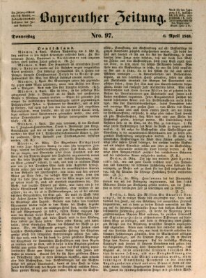 Bayreuther Zeitung Donnerstag 6. April 1848