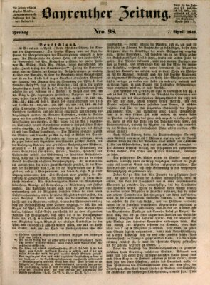 Bayreuther Zeitung Freitag 7. April 1848