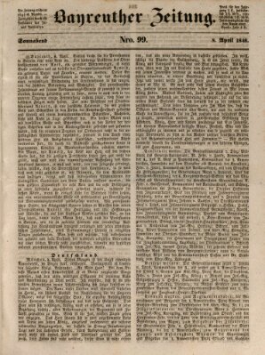 Bayreuther Zeitung Samstag 8. April 1848