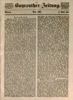 Bayreuther Zeitung Montag 10. April 1848