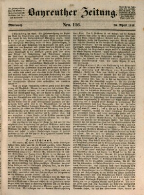 Bayreuther Zeitung Mittwoch 26. April 1848