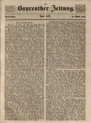 Bayreuther Zeitung Donnerstag 27. April 1848