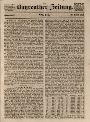 Bayreuther Zeitung Samstag 29. April 1848