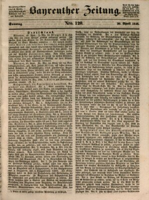 Bayreuther Zeitung Sonntag 30. April 1848