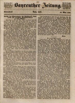 Bayreuther Zeitung Samstag 27. Mai 1848