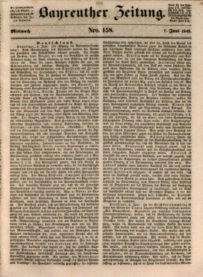 Bayreuther Zeitung Mittwoch 7. Juni 1848